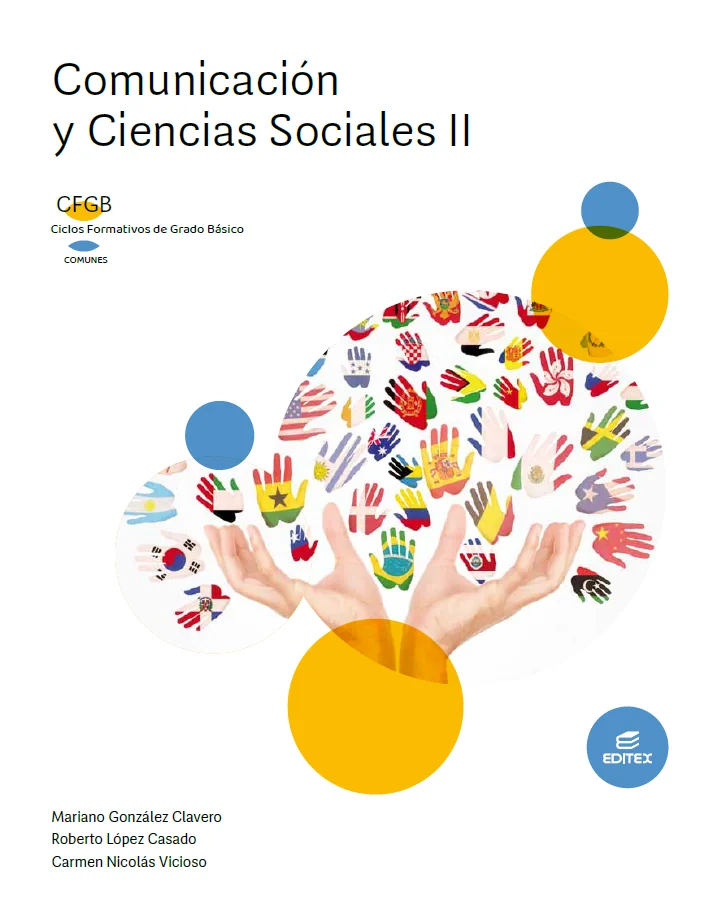 Portada del libro de texto Comunicación y Ciencias Sociales II (FPB)